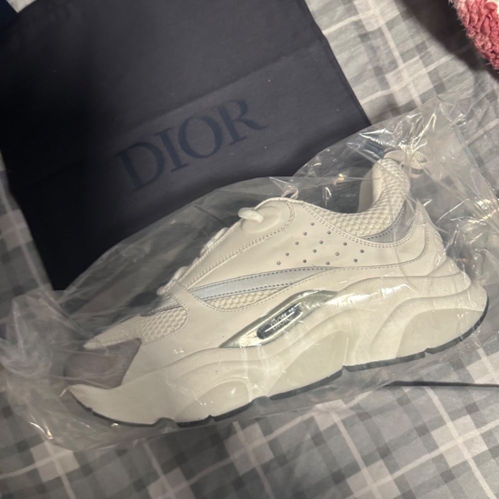 Dior B22 White Gray Technical Mesh Size 8 NEW - Picture 3 of 7